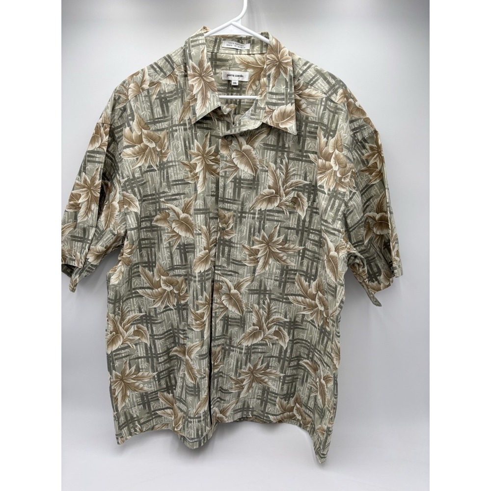 Pierre Cardin Men's Hawaiian Shirt XXL 100%‎ Cotton Tropical Short Sleeve